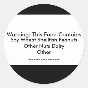 Nahrungsmittelallergie-warnender Aufkleber