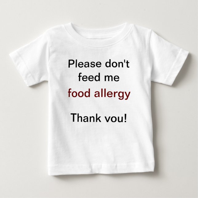 Nahrungsmittelallergie-warnendes Shirt (Vorderseite)