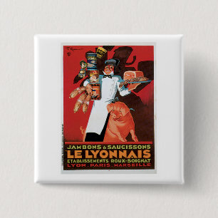 Nahrungsmittelanzeigen-Kunst Schwein Pork Ham Le Button