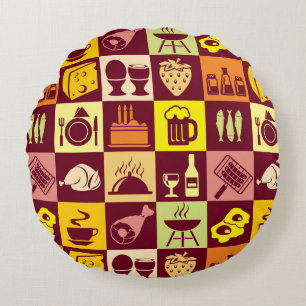 Nahrungsmittelmuster 2 rundes kissen