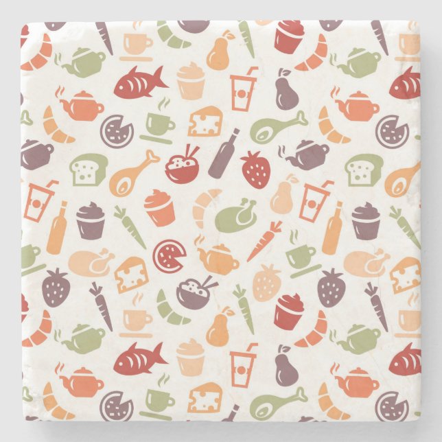 Nahrungsmittelmuster 2 steinuntersetzer (Vorderseite)