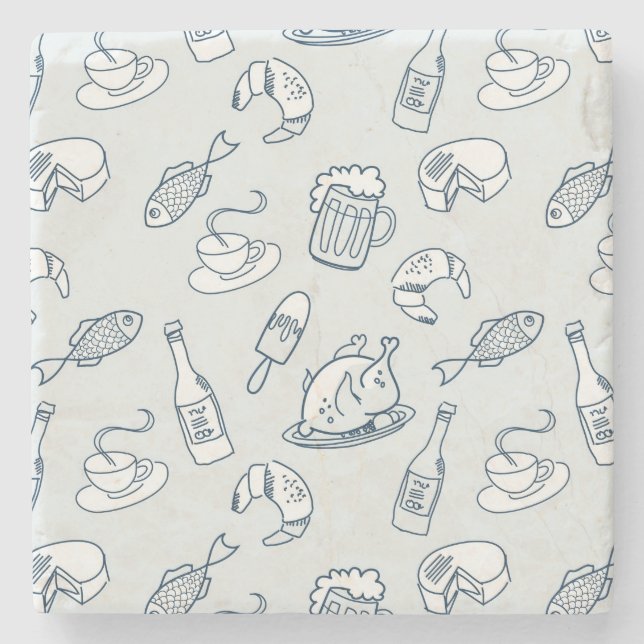 Nahrungsmittelmuster Steinuntersetzer (Vorderseite)