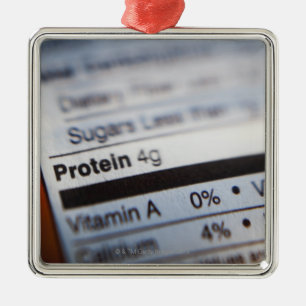 Nahrungsmittelnahrungsaufkleber Silbernes Ornament