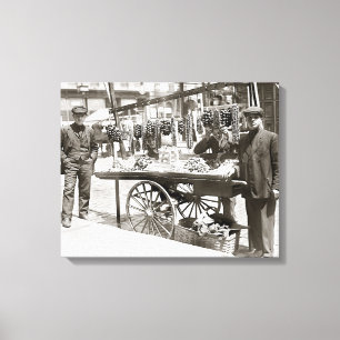 Nahrungsmittelwagen in wenigem Italien, 1908 Leinwanddruck