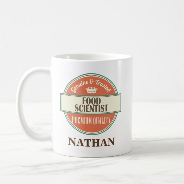 Nahrungsmittelwissenschaftler-personalisiertes Kaffeetasse (Links)