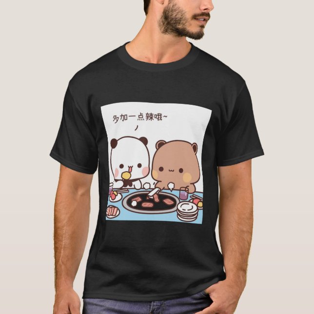 Nahrungszeit, Milch und Mocha Niedlich Bears Es T-Shirt (Vorderseite)