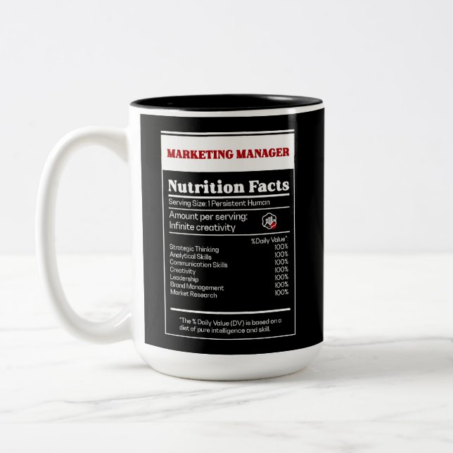 Nährwertangaben des Marketing Managers Zweifarbige Tasse (Links)