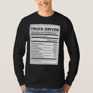 Nährwertangaben für Lkw-Fahrer T-Shirt