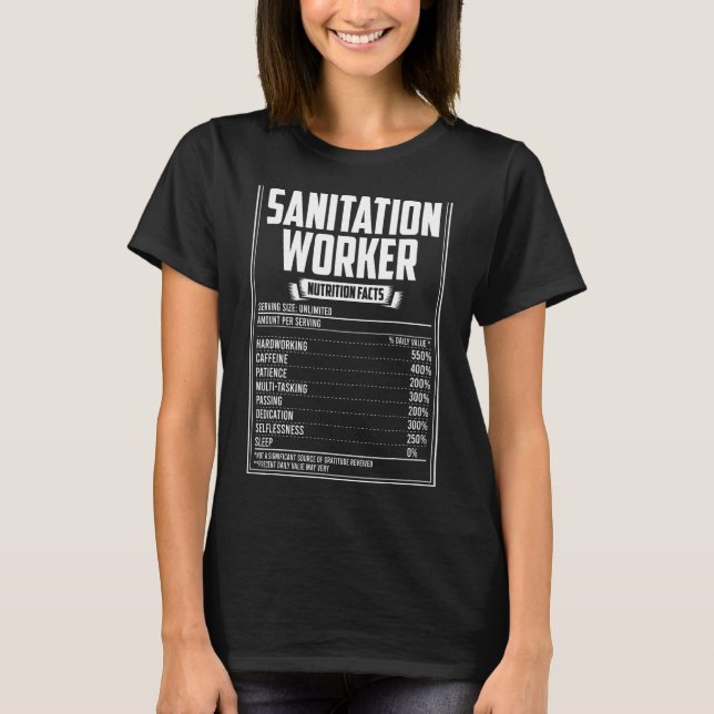 Nährwertdaten der Sanitärarbeiter T-Shirt (Vorderseite)