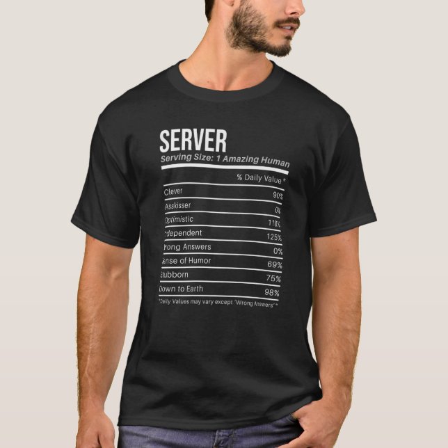 Nährwertwerte für Server Nährwertdaten Fakten T-Shirt (Vorderseite)