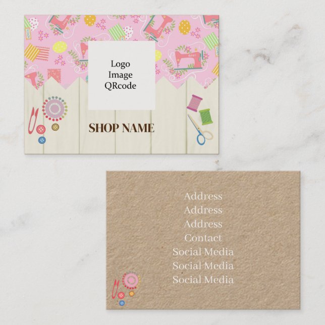 Nähshop Rosa Visitenkarte (Vorne/Hinten)