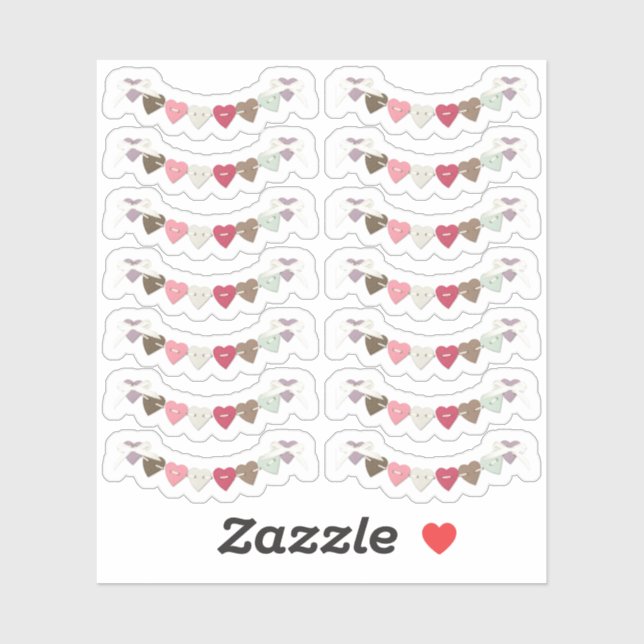 Nähstifte Country Heart Banners Aufkleber (Blatt)