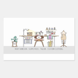 Nähstudio für Schneidervarianten Rechteckiger Aufkleber