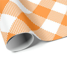 Nähte Match: Orange n White Gingham Wrapping Paper