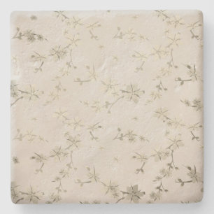Nahtlos abstrakt kleine Retro-Vintage-beige Blume Steinuntersetzer