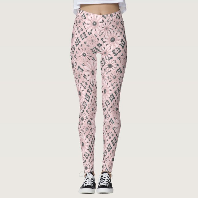 Nahtlos abstrakt, modern kariert, kariert leggings (Vorderseite)