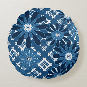 Nahtlos abstrakt, modern, kariert, kariert rundes kissen