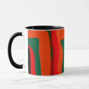 Nahtlos abstrakt moderne Retro-Farben Muster oran Tasse
