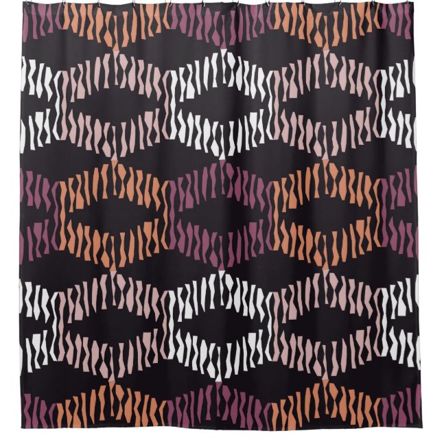 Nahtlos abstraktes geometrisches Muster. Streifen. Duschvorhang (Vorderseite)