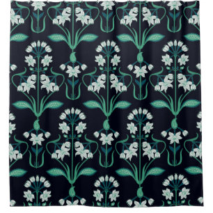 nahtlos abstraktes Jugendstil-Blumenmuster Duschvorhang