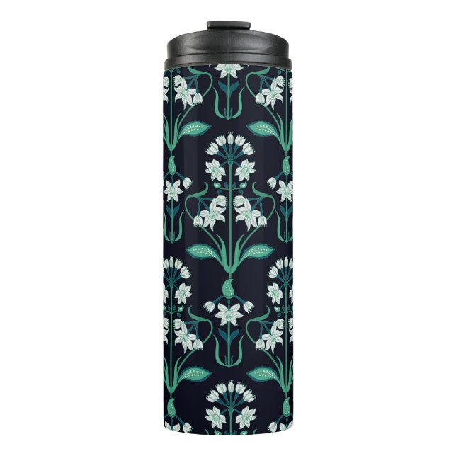 nahtlos abstraktes Jugendstil-Blumenmuster Thermosbecher (Vorderseite)