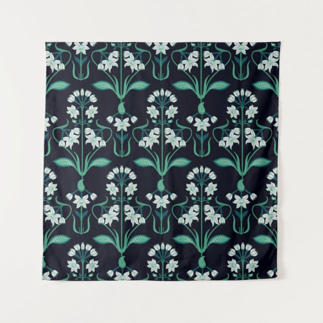 nahtlos abstraktes Jugendstil-Blumenmuster Wandteppich (Vorderseite)