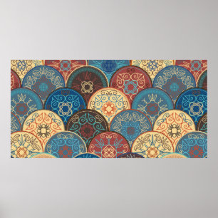 Nahtlos abstraktes Muster der trendigen bunten Abs Poster