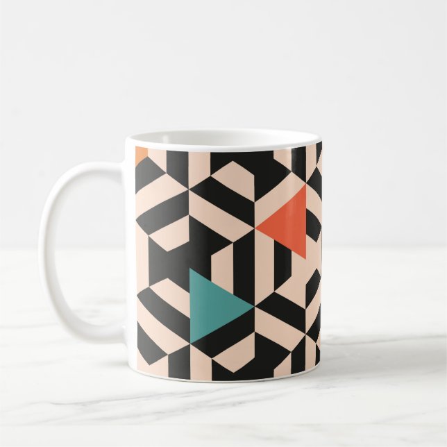 Nahtlos abstraktes Muster geometrischer Formen. Ge Kaffeetasse (Links)