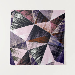 Nahtlos abstraktes Polygonmuster. Blau, Rosa, BH Wandteppich