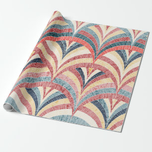 Nahtlos besticktes Muster. Wavy böhmischer Druck. Geschenkpapier