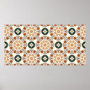 Nahtlos blumengeschmücktes natürliches abstraktes poster