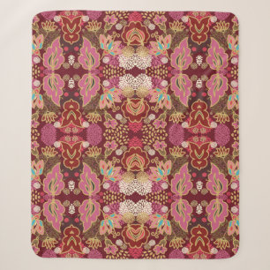 Nahtlos dekoratives, chaotisches Blumenmuster Sherpadecke