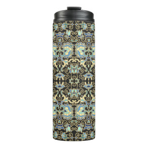 Nahtlos dekoriertes Vintag lackiertes Design auf g Thermosbecher