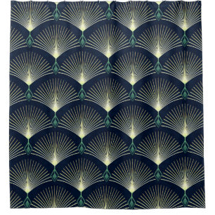Nahtlos elegantes geometrisches Muster. Blue Art D Duschvorhang