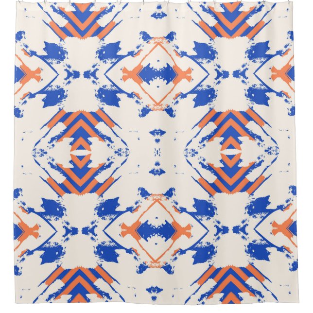  nahtlos farbiges Hipster-Muster mit geometrischer Duschvorhang (Vorderseite)