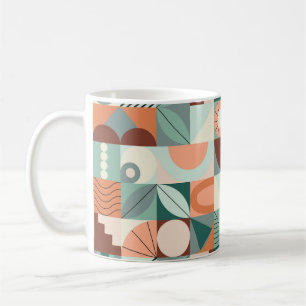Nahtlos geometrisches, abstraktes Mosaikmuster. Kaffeetasse