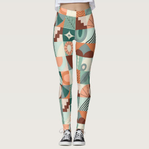 Nahtlos geometrisches, abstraktes Mosaikmuster. Leggings