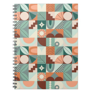 Nahtlos geometrisches, abstraktes Mosaikmuster. Notizblock