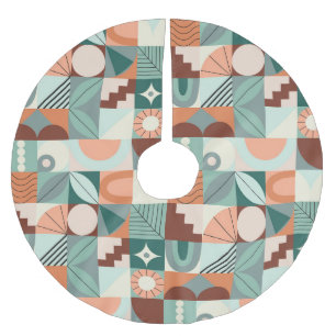 Nahtlos geometrisches, abstraktes Mosaikmuster. Polyester Weihnachtsbaumdecke