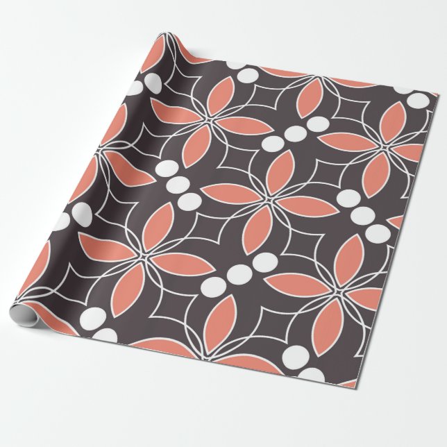 Nahtlos geometrisches Muster mit Blume. kunst.  Geschenkpapier (Ungerollt)