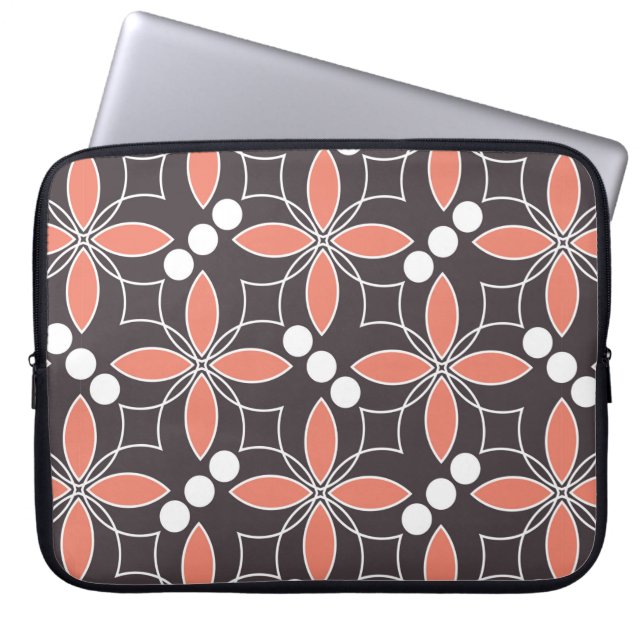 Nahtlos geometrisches Muster mit Blume. kunst.  Laptopschutzhülle (Vorderseite)