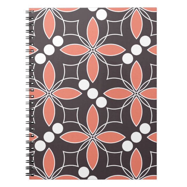 Nahtlos geometrisches Muster mit Blume. kunst.  Notizblock (Vorderseite)