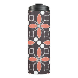 Nahtlos geometrisches Muster mit Blume. kunst. Thermosbecher