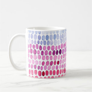 Nahtlos gestreiftes Wasserfarbmuster. Rosa und gra Kaffeetasse
