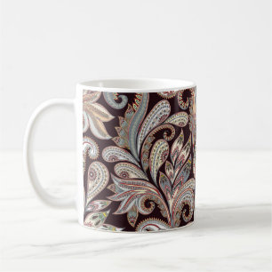 Nahtlos helles Muster mit verziertem Paisley Kaffeetasse