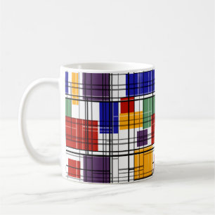 Nahtlos kariert kariertes geometrisches Quadratmus Kaffeetasse