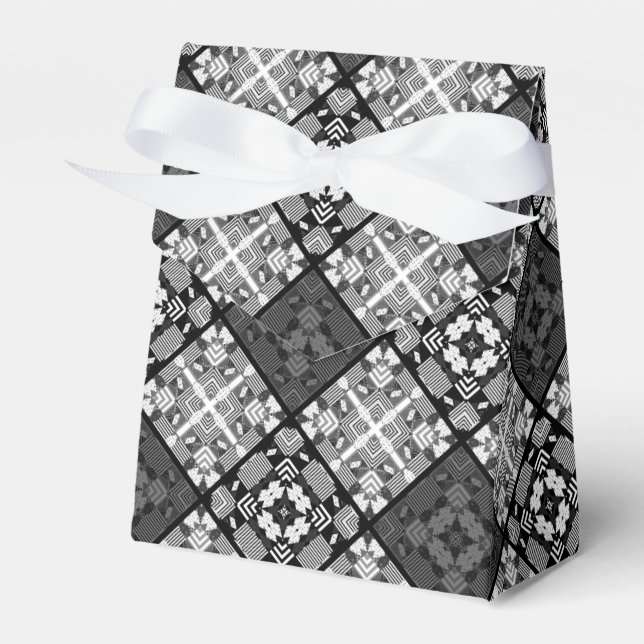 Nahtlos karierte karierte abstrakte Quadrate geome Geschenkschachtel (Vorderseite)