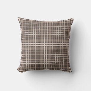 Nahtlos kariertes kariertes Tartan-beige-braunes P Kissen