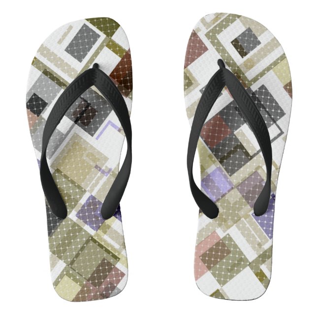 Nahtlos kariertes kariertes Tartan-Muster, grün br Flip Flops (Fußbett)