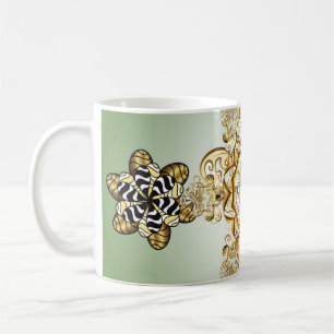 Nahtlos klassisches Vintages goldenes Muster. VINT Kaffeetasse